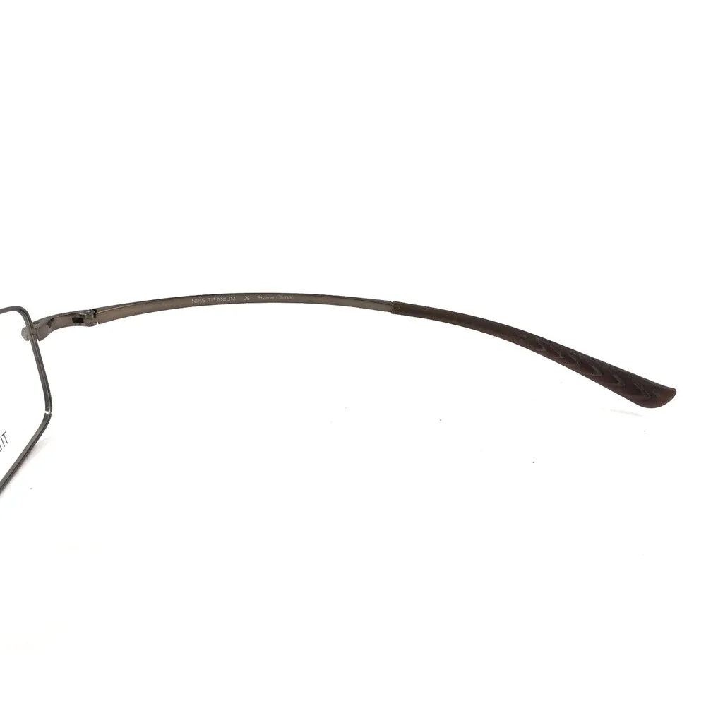 Nike Eyeglasses Frames 6008 200 Gloss Gunmetal Wire Rim Titanium 54-18-140